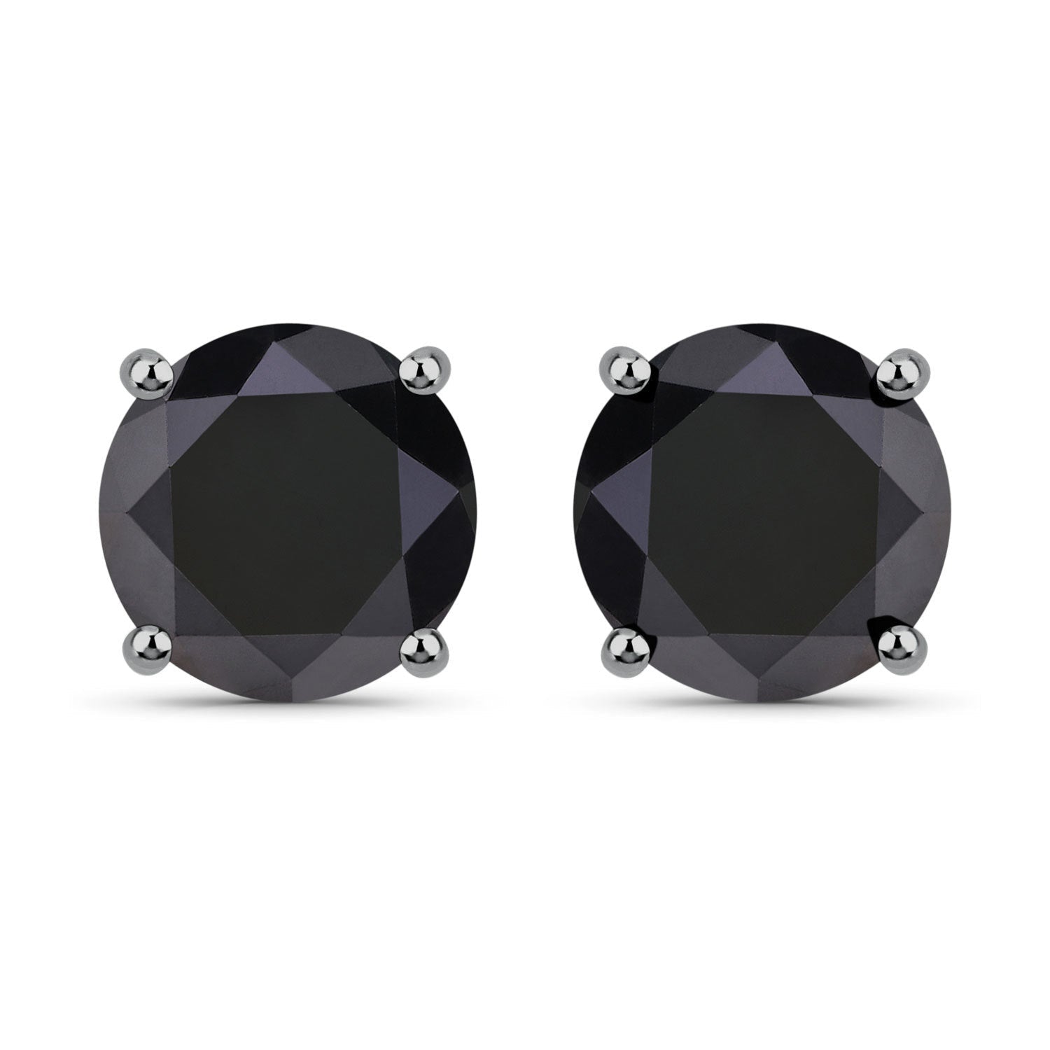 4.81 Carat Genuine Black Diamond 14K White Gold Earrings  DestGlow