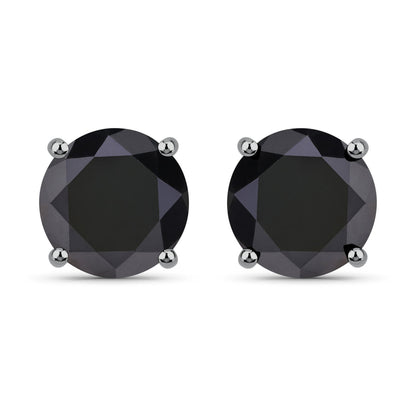 4.25 Carat Genuine Black Diamond 14K White Gold Earrings by Bids.com