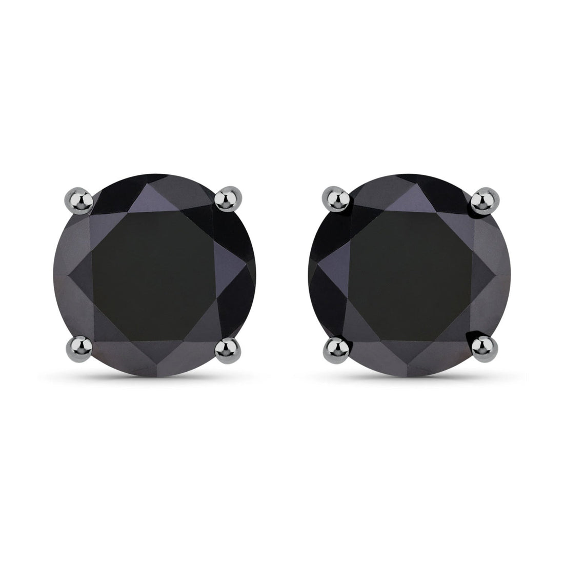 3.48 Carat Genuine Black Diamond 14K White Gold Earrings by Bids.com