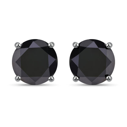 3.08 Carat Genuine Black Diamond 14K White Gold Earrings  DestGlow