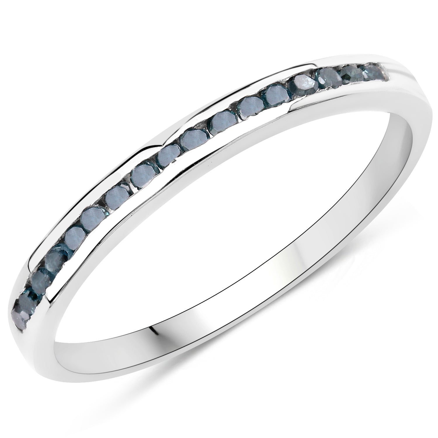 0.20 Carat Genuine Blue Diamond .925 Sterling Silver Ring by Bids.com