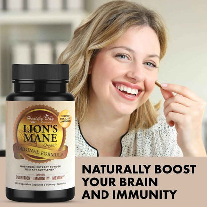 Lion’s Mane Mushroom Capsules – Supports Focus, Memory &amp; Mental Clarity