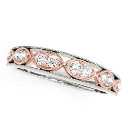 14k White And Rose Gold Infinity Style Diamond Band (1/5 cttw) by Bids.com