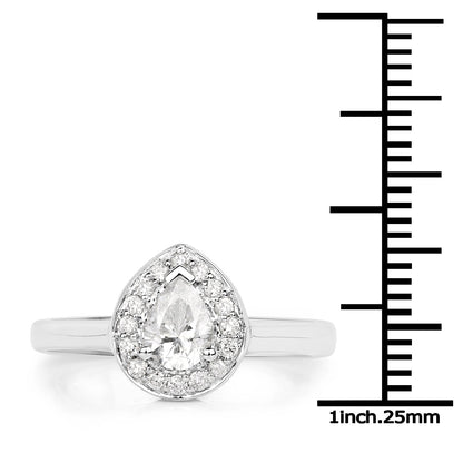 14K White Gold 0.63 Carat Genuine White Diamond Ring by Bids.com