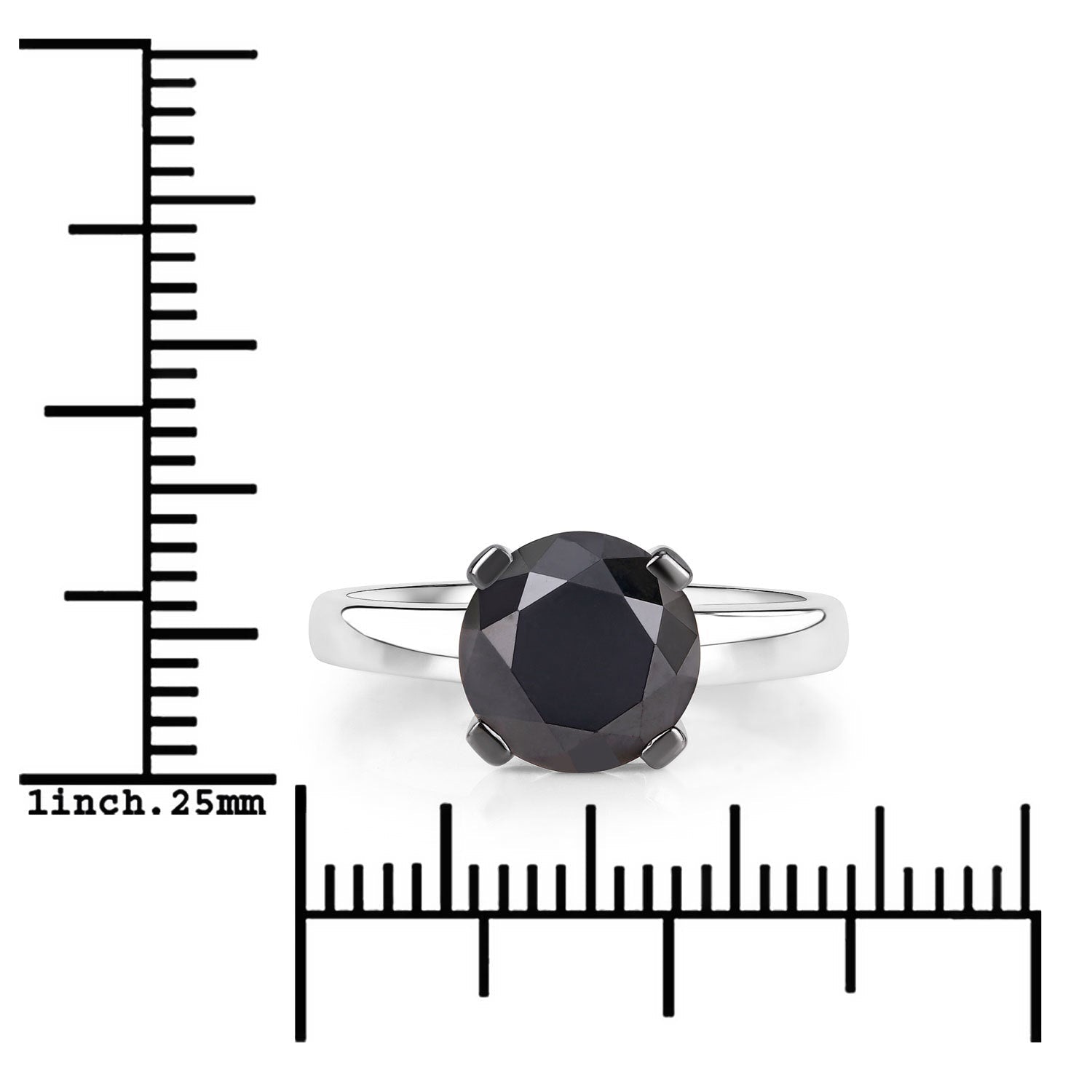 3.00 Carat Genuine Black Diamond 14K White Gold Ring by Bids.com
