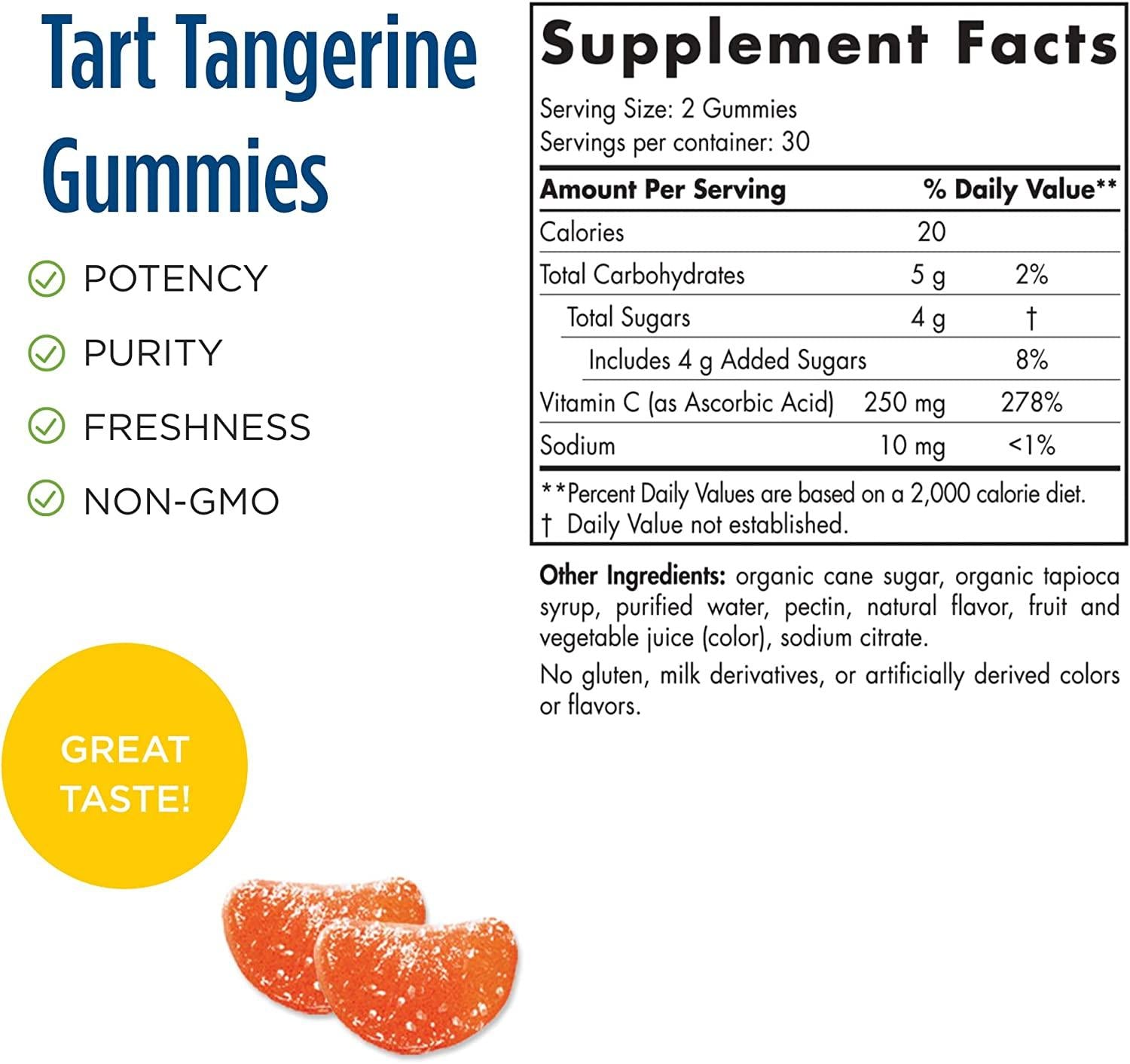 Nordic Naturals Vitamin C Gummies – Tart Tangerine – 250 mg – 60 Gummies by Top Vita Shop