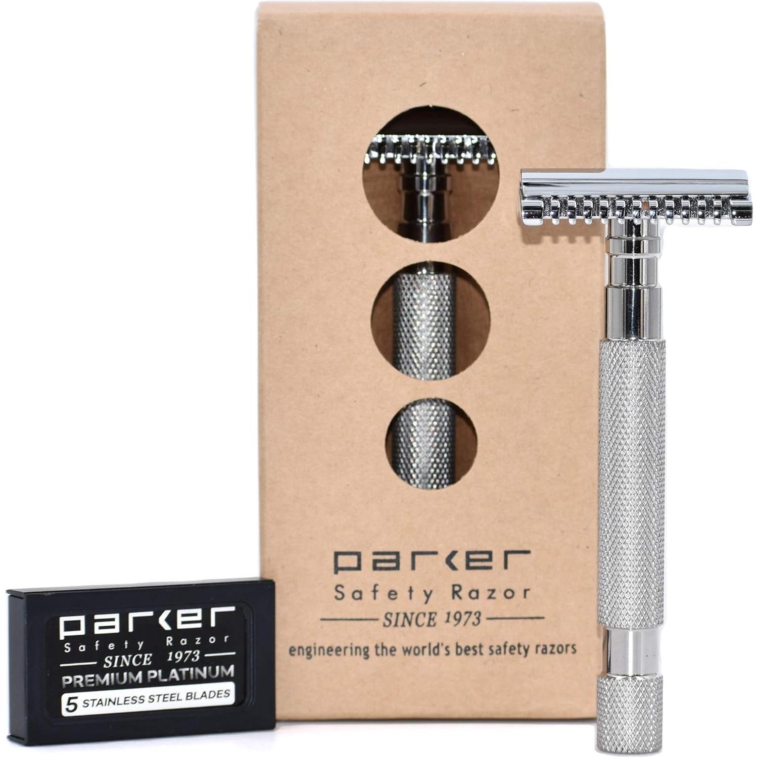 Parker 68S Stainless Steel Handle Open Comb Head Safety Razor - DestGlow
