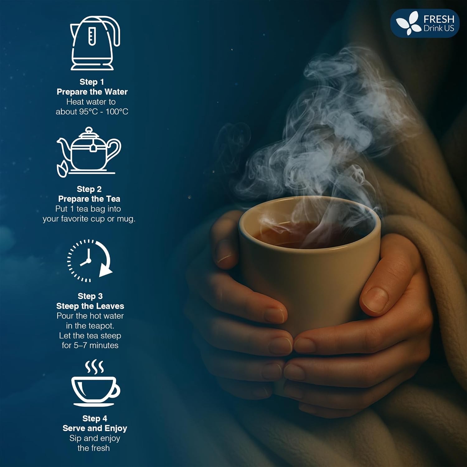Premium Better Sleep Herbal Tea | Special Herbal Sleep Tea, Caffeine-Free Loose Leaf Blend with Spearmint Leaves, Lemongrass Leaves, and Hawthorn Berry – Naturally Refreshing and Aromatic. by FreshDrinkUS - Natural and Premium Herbal Tea