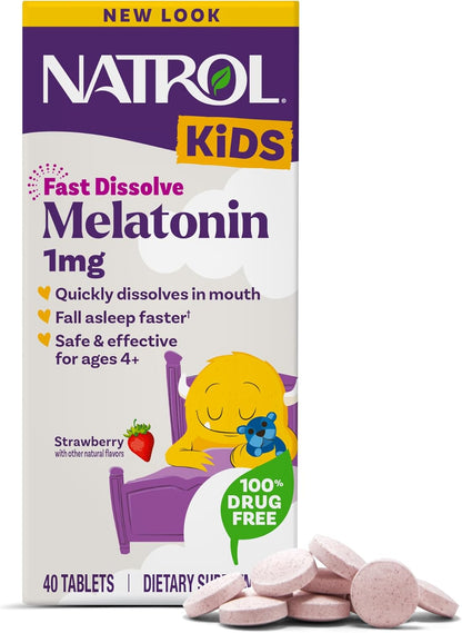 Natrol Kids Melatonin Fast Dissolve Tablets 1mg – Strawberry – 40 Count by Top Vita Shop