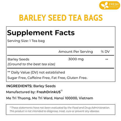 Premium Barley Tea Bags, 100% Natural &amp; Pure from Barley. Loose Barey Herbal Tea. No Sugar, No Caffeine, No Gluten, Vegan.