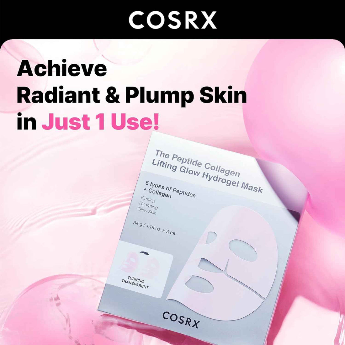Cosrx The Peptide Collagen Lifting Glow Hydrogel Mask