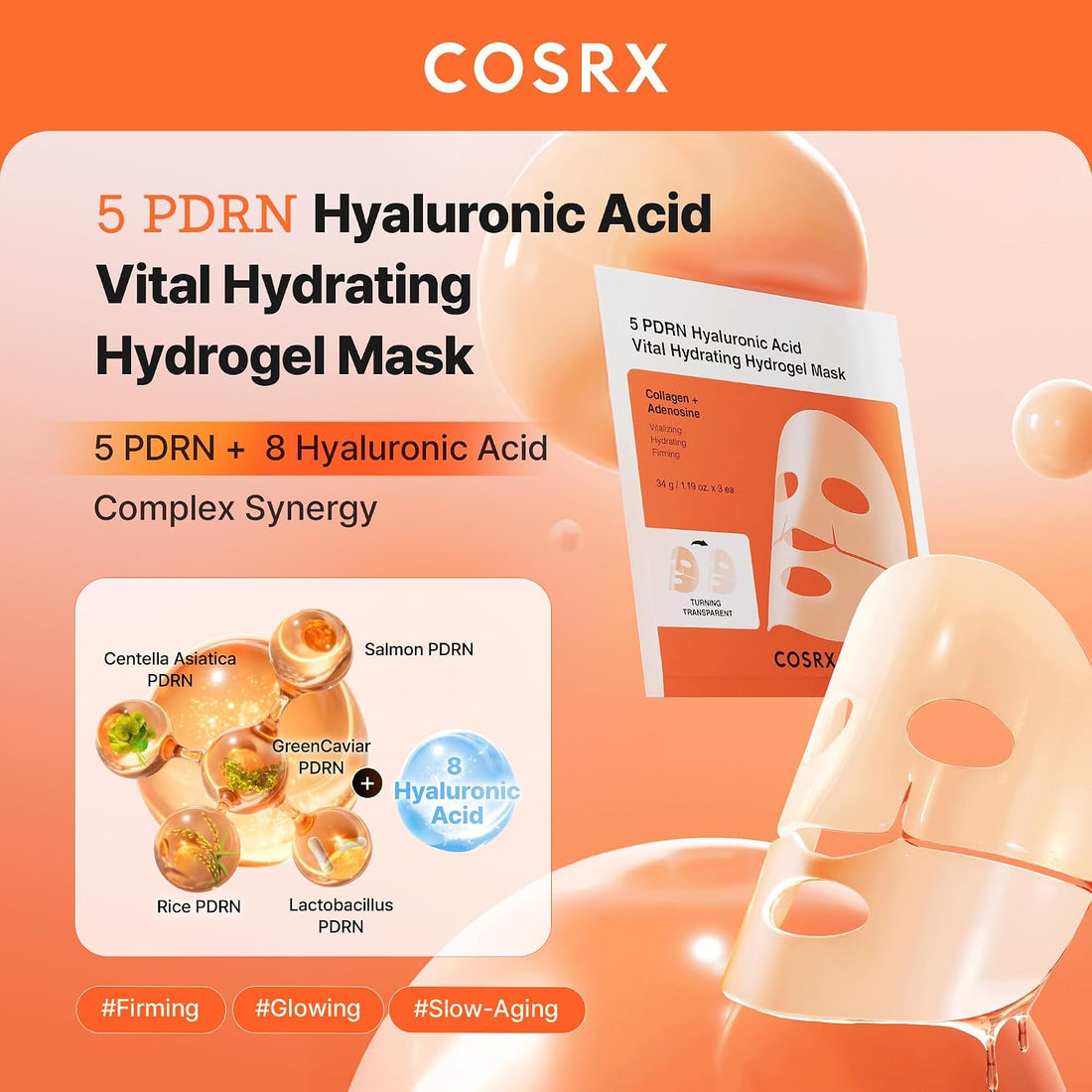 Cosrx 5 PDRN Hyaluronic Acid Vital Hydrating Hydrogel Mask  DestGlow