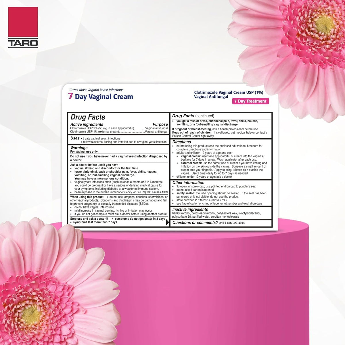 Taro Clotrimazole 7 Day Vaginal Cream Antifungal Treatmetn (1.5 oz)  DestGlow