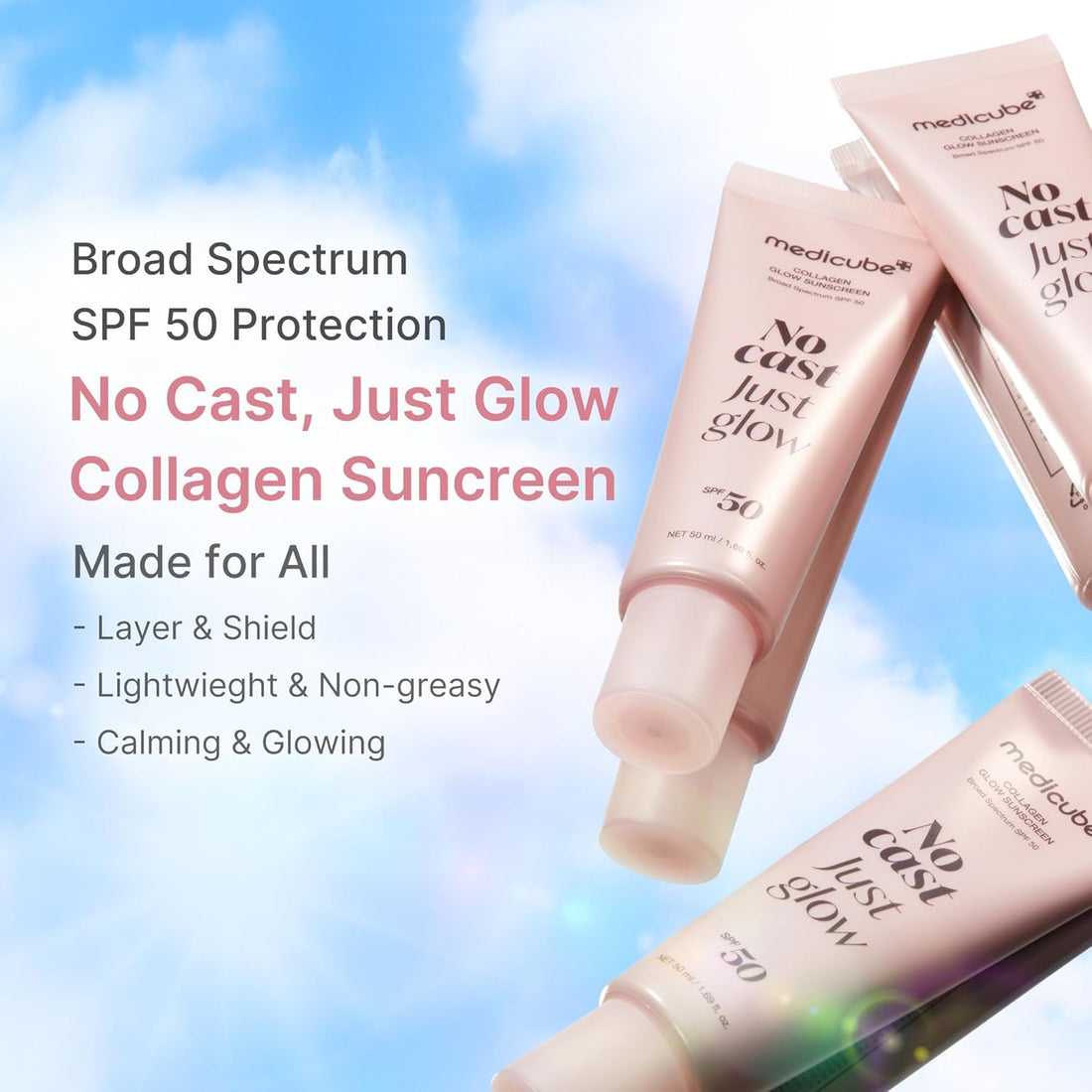 Medicube Collagen Glow Sunscreen Broad Spectrum SPF 50  DestGlow