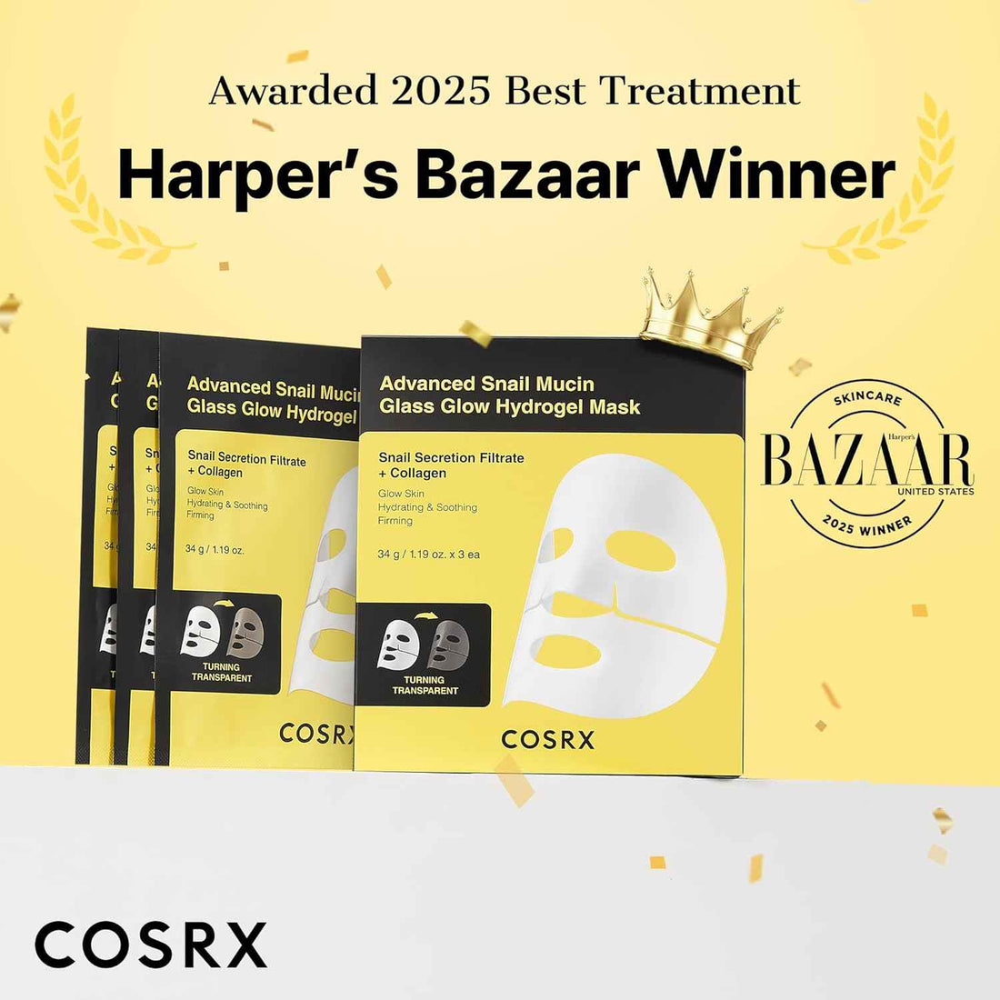 Cosrx Advanced Snail Mucin Glass Glow Hydrogel Mask