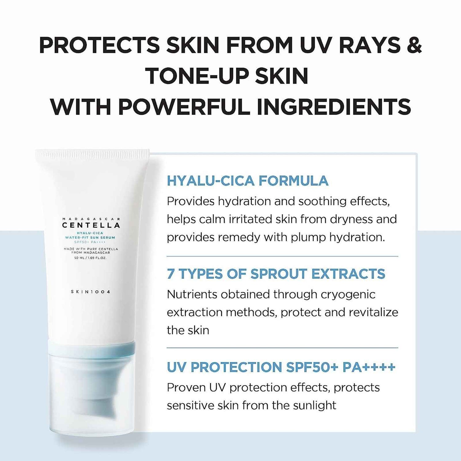 SKIN1004 Madagascar Centella Hyalu-Cica Water-Fit Sun Serum SPF50+ PA++++