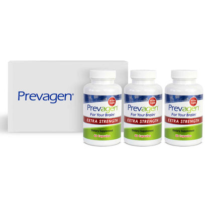 Prevagen Extra Strength 20mg, 60 Capsules with Apoaequorin &amp; Vitamin D with Attractive and Stackable Prevagen Storage Box