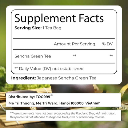 Premium Sencha Green Tea Bags, 100% Natural &amp; Pure from Sencha Green Tea Leaves