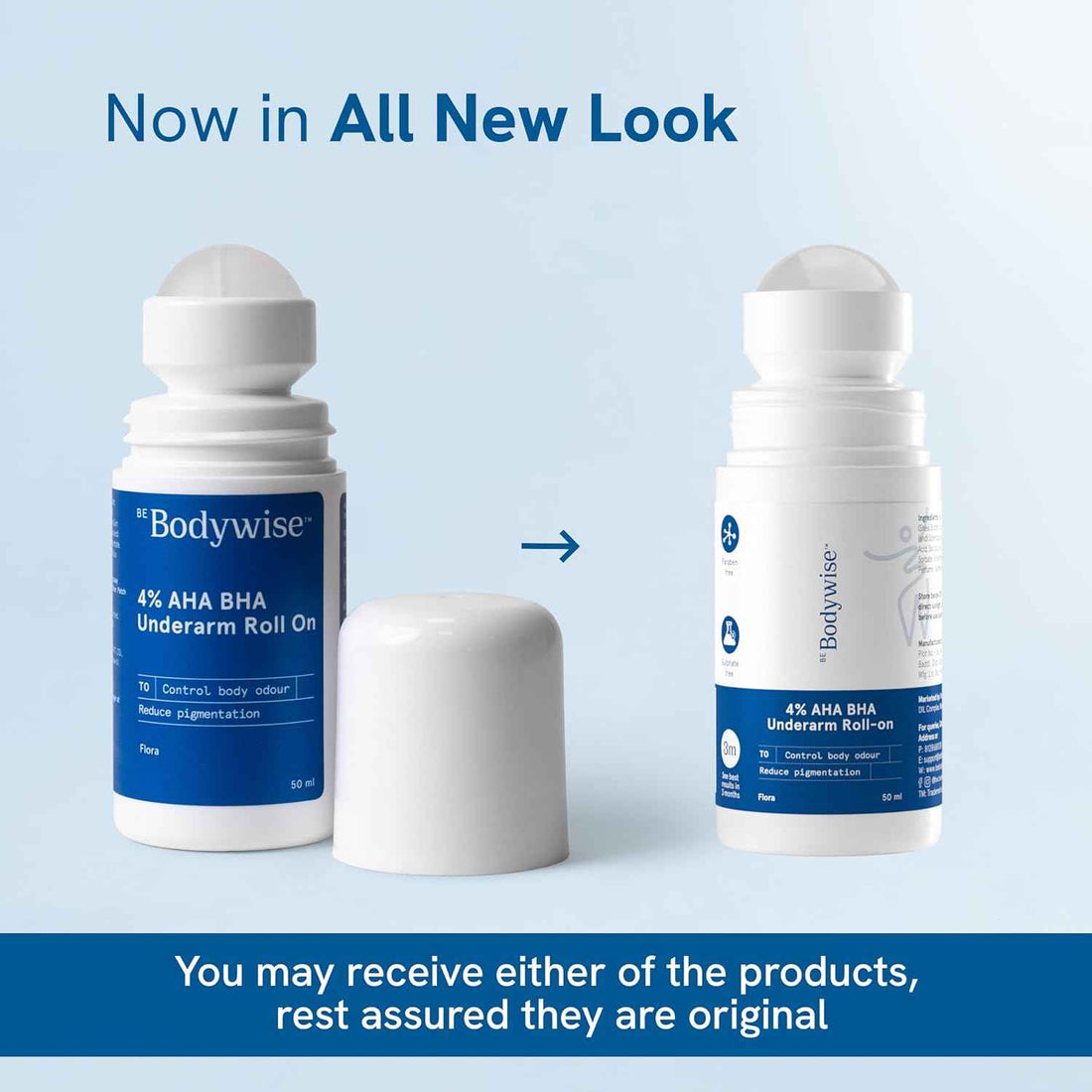 BeBodywise 4% AHA BHA UnderArm Roll On - Flora