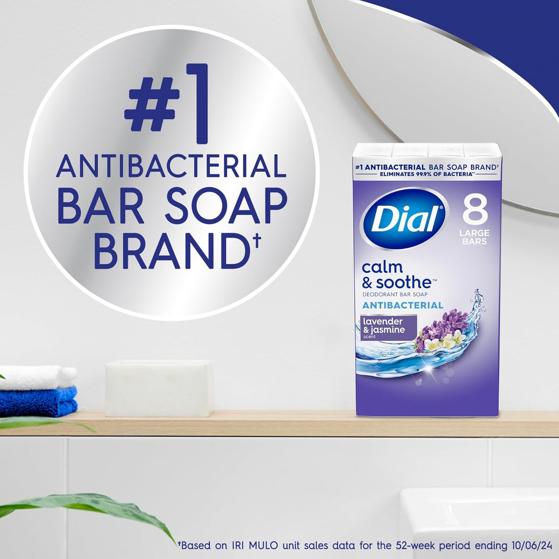 Dial Antibacterial Bar Soap, Calm Soothe, 4 Oz, 8 Bars  DestGlow