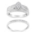 .925 Sterling Silver 1/2 Cttw Round and Baguette-Cut Diamond Engagement Bridal Set (I-J Color, I1-I2 Clarity) - Size 7  DestGlow