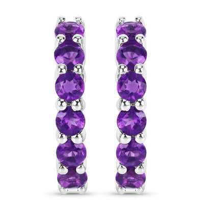 1.20 Carat Genuine Amethyst .925 Sterling Silver Earrings  DestGlow
