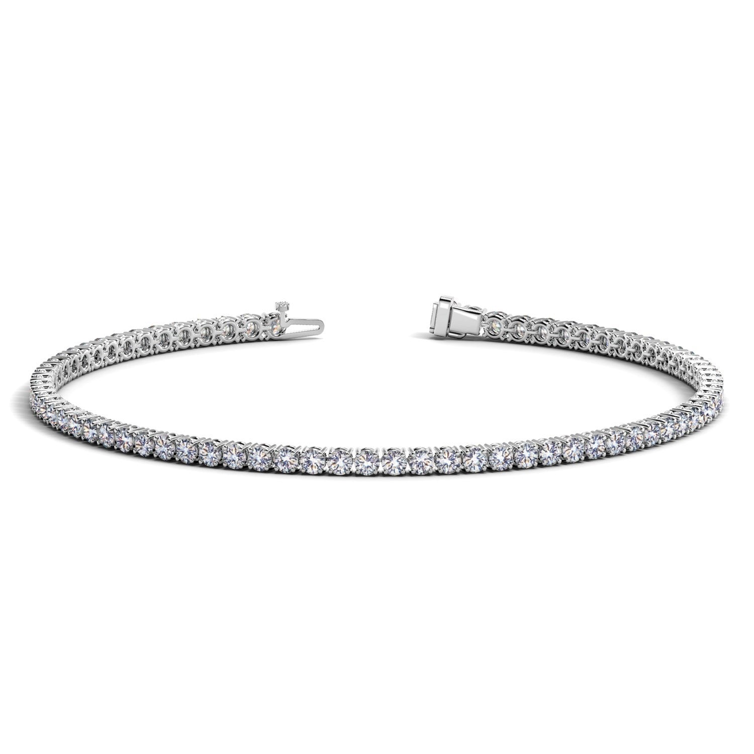 Lab Grown Round Diamond Tennis Bracelet in 14k White Gold (2 cctw F/G VS2/SI1) by Bids.com