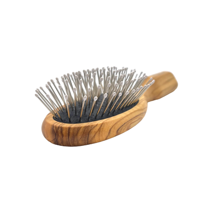 Dural Olive wood hair brush with rubber cushion, steel pins with ball tips by Pasteur Pharmacy