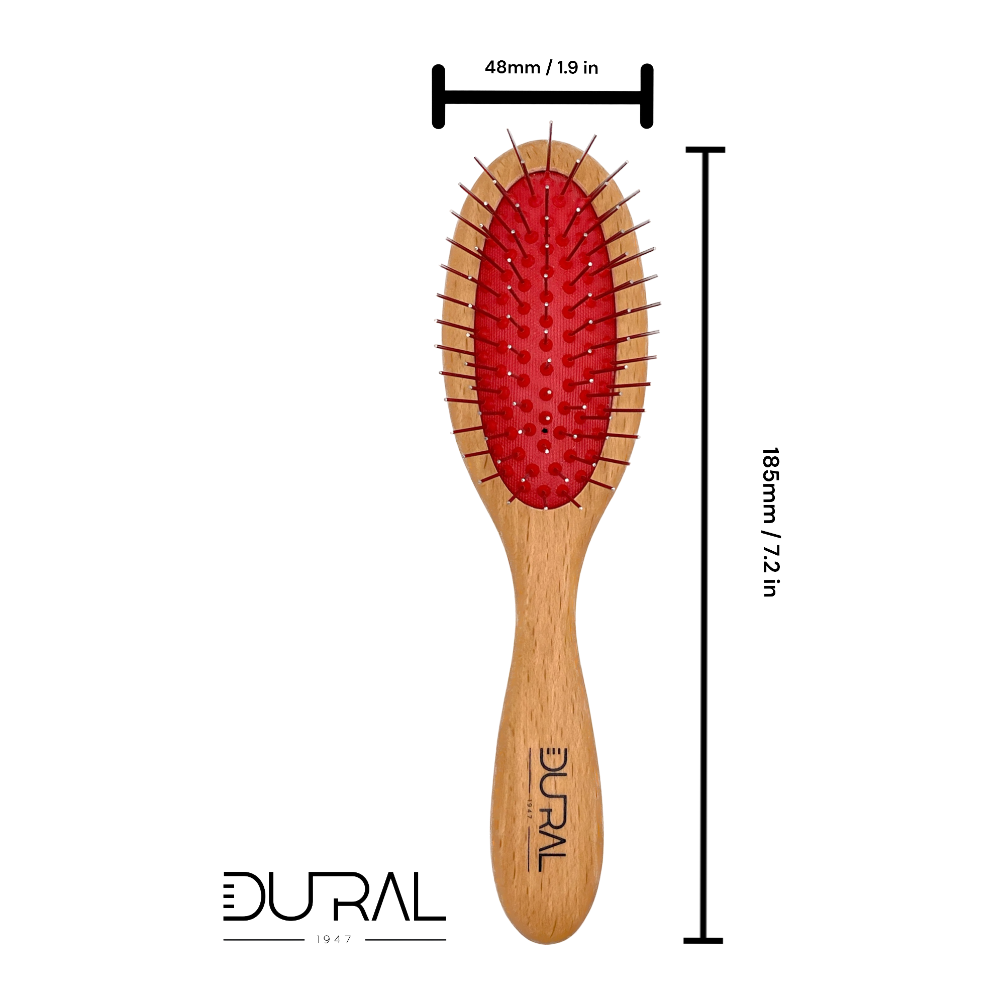 Dural Hair Brush Beech Wood Oiled Steel pins without ball tips by Pasteur Pharmacy