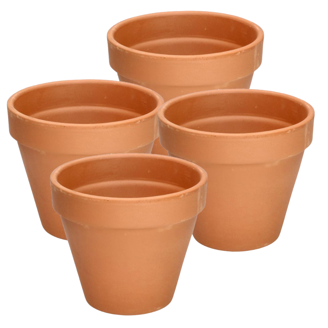 Terracotta Clay Flower Pot 4 Inch by Farmacias Savia