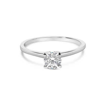 14K White Gold 1/2 Cttw Round Lab Grown Diamond 4 Prong Solitaire Engagement Ring (F-G Color, VS2-SI1 Clarity) - Size 7 by Bids.com