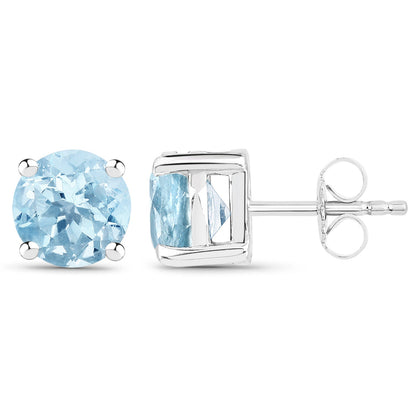 2.10 Carat Genuine Blue Topaz .925 Sterling Silver Earrings  DestGlow