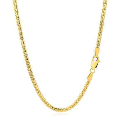 2.6mm 14k Yellow Gold Classic Solid Miami Cuban Chain by Bids.com