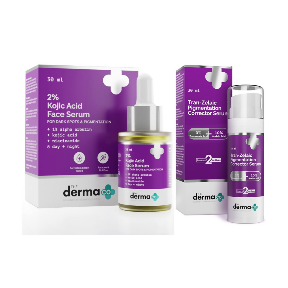 The Derma Co 2% Kojic Acid Face Serum &amp; 3% Kojic Acid Dark Spot Corrector Gel Combo