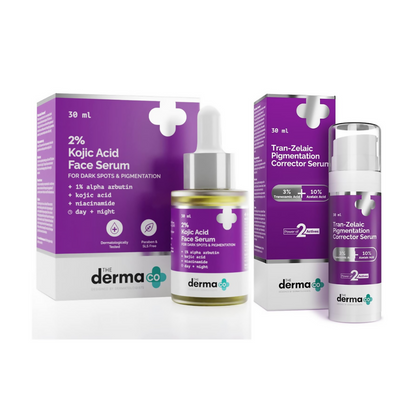 The Derma Co 2% Kojic Acid Face Serum &amp; 3% Kojic Acid Dark Spot Corrector Gel Combo