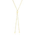 14k Yellow Gold Adjustable Heart Style Lariat Necklace by Bids.com