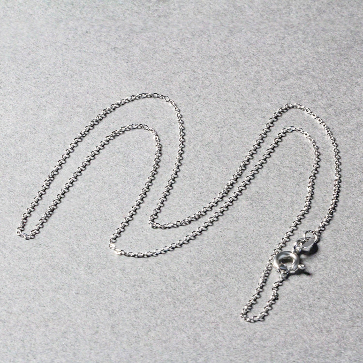 14k White Gold Diamond Cut Cable Link Chain 0.8mm by Bids.com