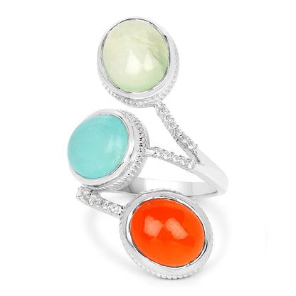 9.50 Carat Genuine Multi Stone .925 Sterling Silver Ring by Bids.com