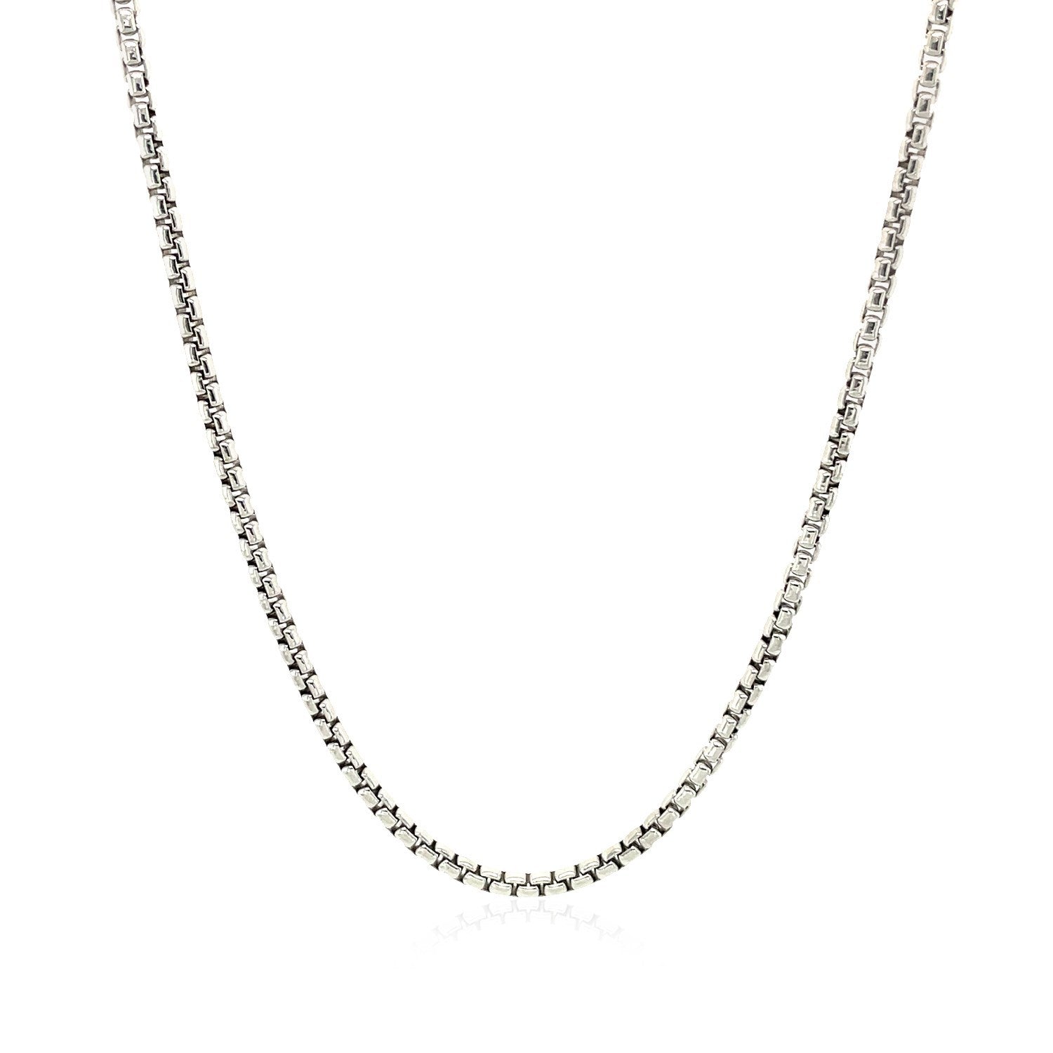 14k White Gold Round Box Chain 1.7mm by Bids.com