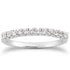 14k White Gold Fancy U Setting Shared Prong Diamond Wedding Ring Band by Bids.com