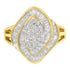 10K Yellow Gold Diamond Cluster Ring (3/4 Cttw, J-K Color, I2-I3 Clarity) - Size 6 by Bids.com