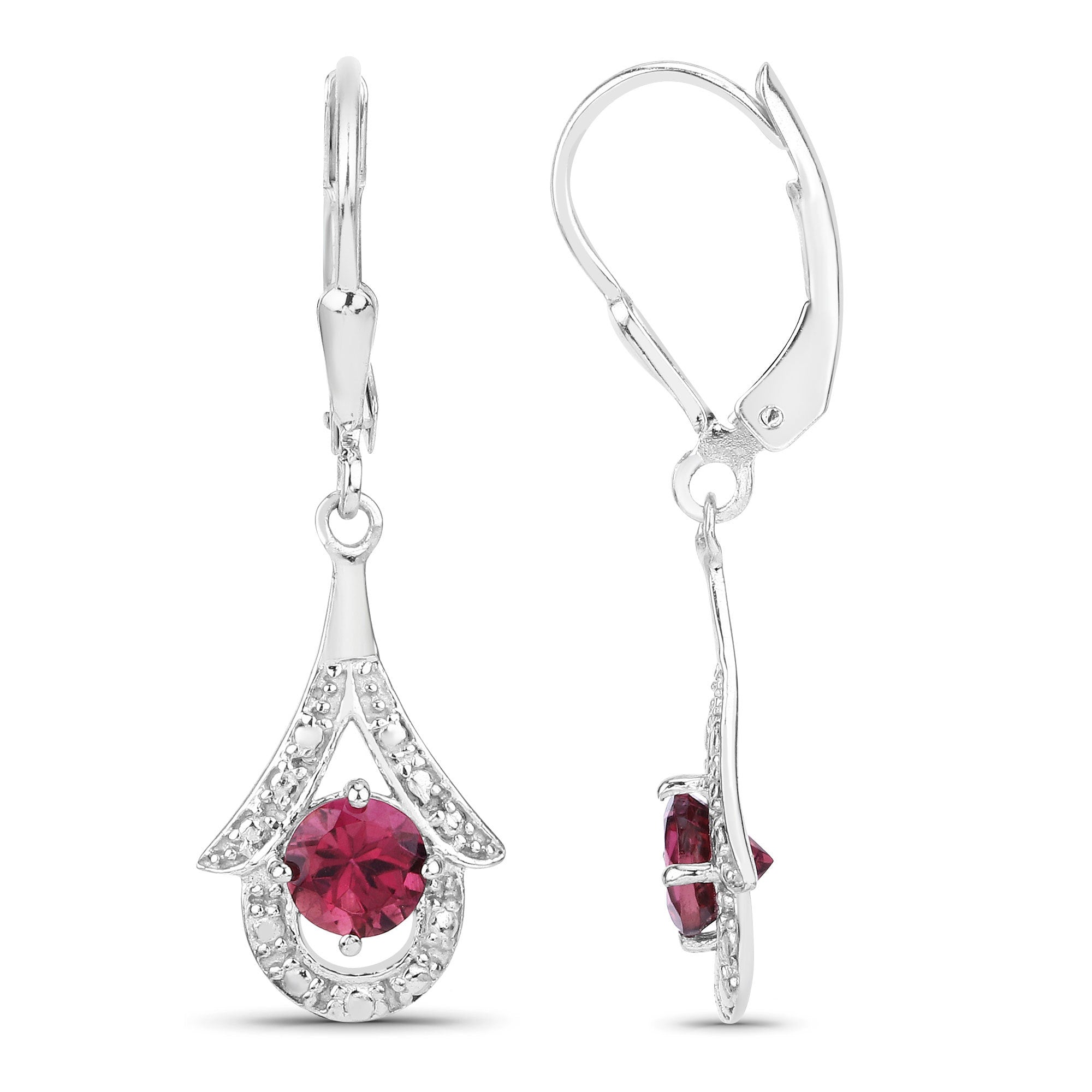 1.20 Carat Genuine Pink Tourmaline .925 Sterling Silver Earrings by Bids.com