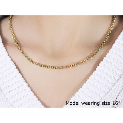 4.0mm 14k Yellow Gold Diamond Cut Cable Link Chain by Bids.com