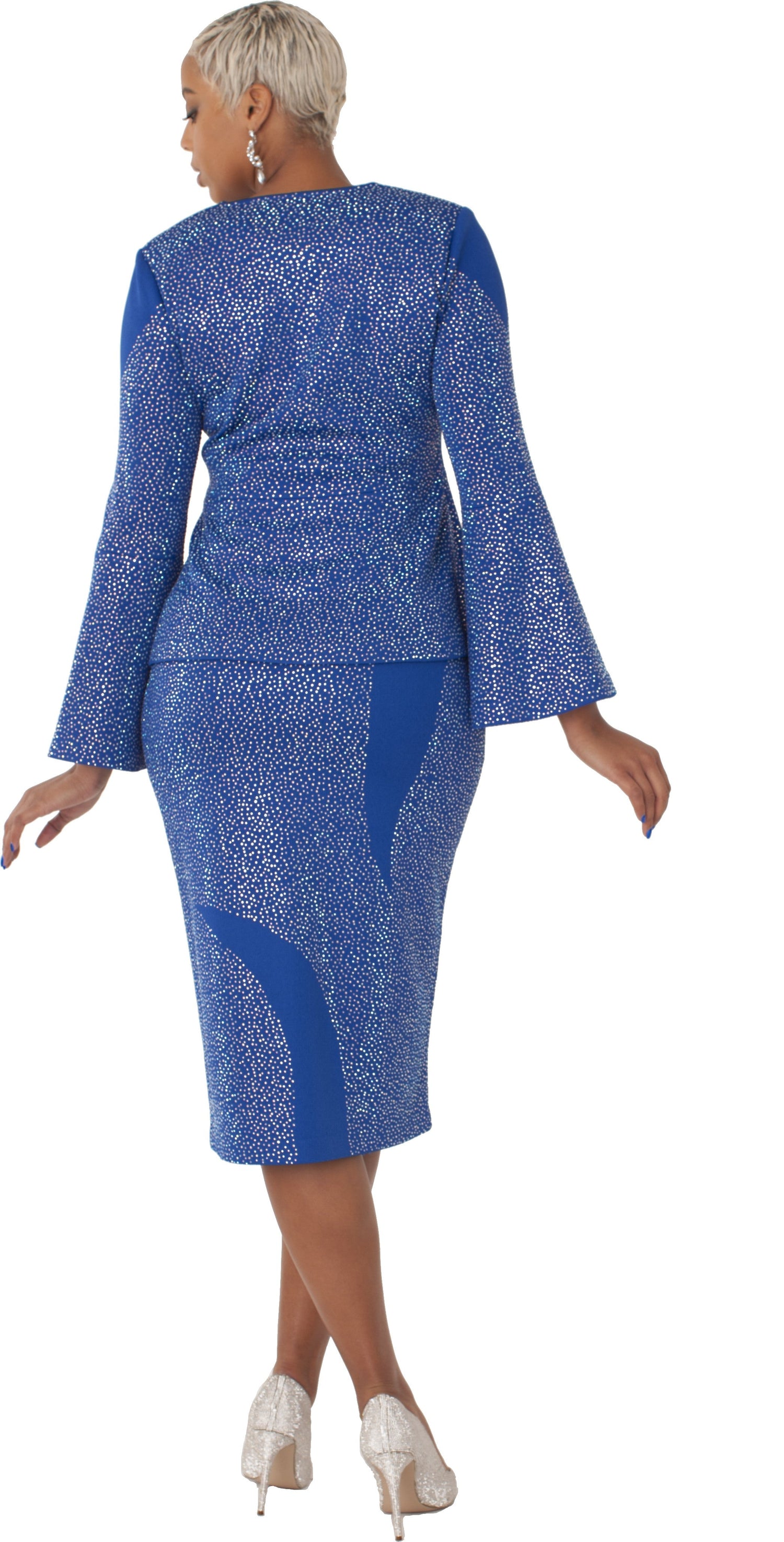 Royal Blue Crystal Wave Suit- 7303 by Tally Taylor