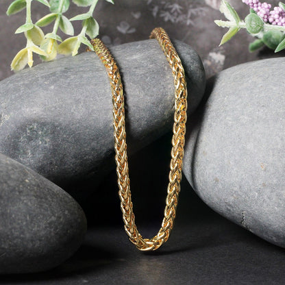 4.1mm 14k Yellow Gold Diamond Cut Round Franco Chain by Bids.com