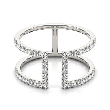 14k White Gold Modern Dual Band Style Diamond Ring (1/2 cttw) by Bids.com