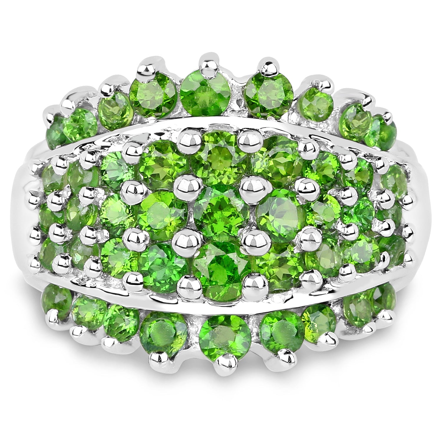 2.48 Carat Genuine Chrome Diopside .925 Sterling Silver Ring by Bids.com