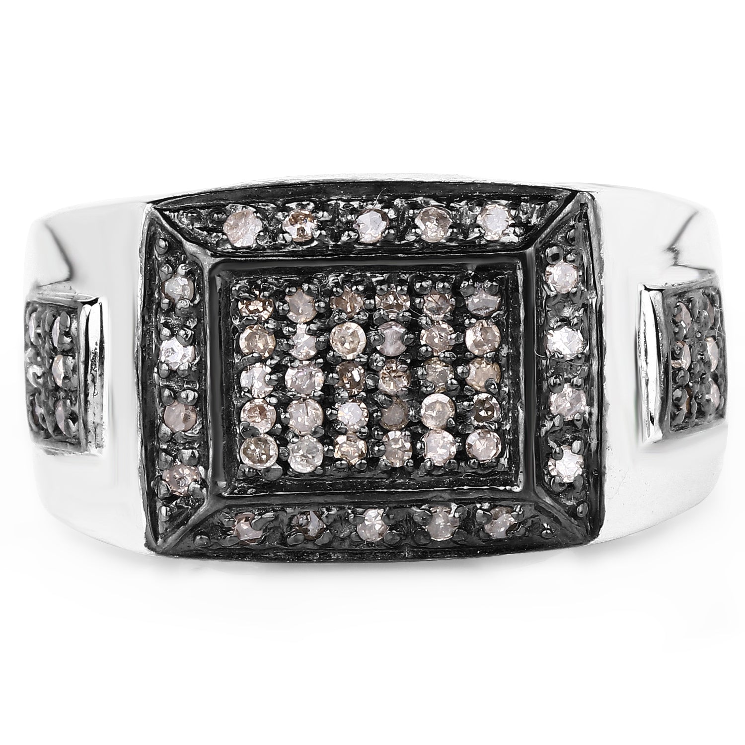 0.52 Carat Genuine Champagne Diamond .925 Sterling Silver Ring by Bids.com