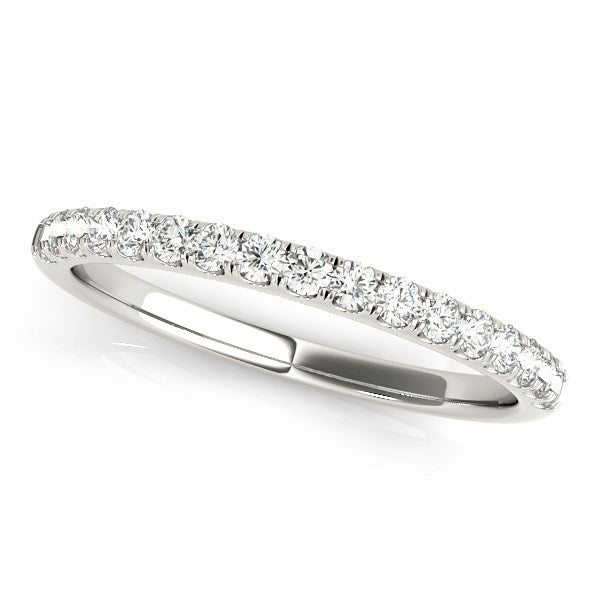 14k White Gold Diamond Scallop Setting Wedding Band (1/3 cttw) by Bids.com