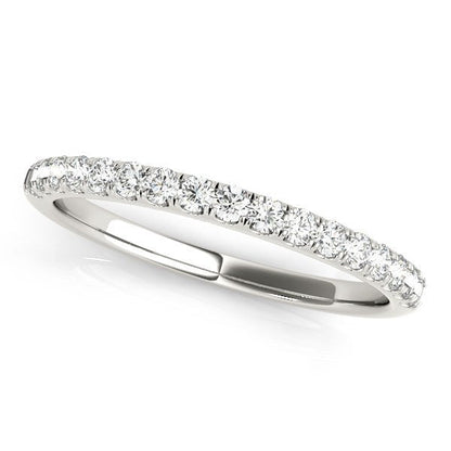 14k White Gold Diamond Scallop Setting Wedding Band (1/3 cttw) by Bids.com
